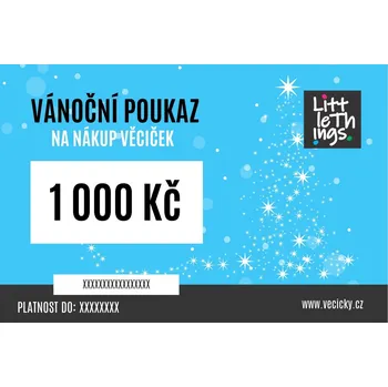Dárkový potravinový koš vánoční dárkový poukaz - 1000kč světle modrý