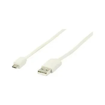 Datový kabel Kabel usb2.0 typ a micro usb typ b, bílý 1m