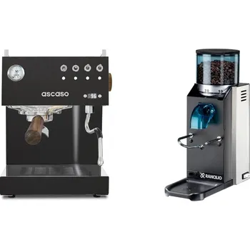 Set domácích spotřebičů Ascaso Steel UNO PID, Black&Wood + Rancilio Rocky Doserless