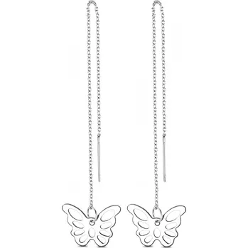 Náušnice Šperky4U Provlékací ocelové náušnice s motýlky - OPN1424-ST