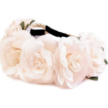 Ozdoba do vlasů Pružná čelenka do vlasů s květy, barva 3 růžová mlhově