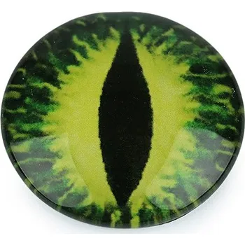 Skleněné oči k nalepení drak Ø25 mm, barva 2 zelená žlutá