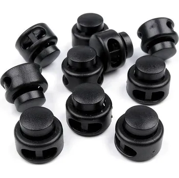 Brzdičky s dvěmi dírkami 13x15 mm kulaté, barva 2 černá