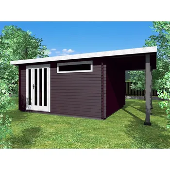 Zahradní domek Alfred DD 400x350 33 mm + přístřešek