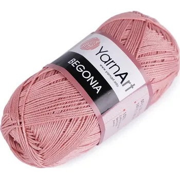 Příze Bavlněná pletací příze Begonia 50 g, barva 5 (4105) starorůžová