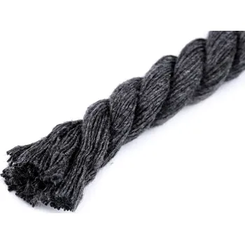 Příze Bavlněná šňůra kroucená Ø12 mm macrame, barva 3 šedá tmavá