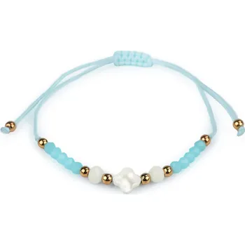 Náramek Náramek shamballa s perletí a broušenými korálky, barva 3 mint