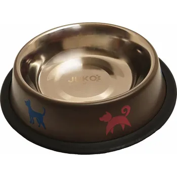 Miska pro psa JUKO Miska nerez hnědá potisk 0,76 l