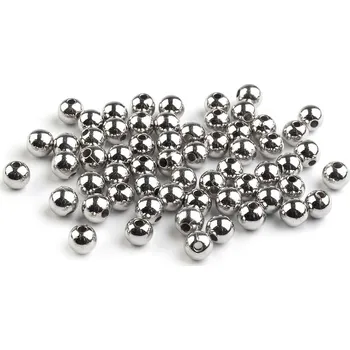 Korálek Plastové voskové korálky / perly Glance Metalic Ø6 mm, barva 2 stříbrná tmavá