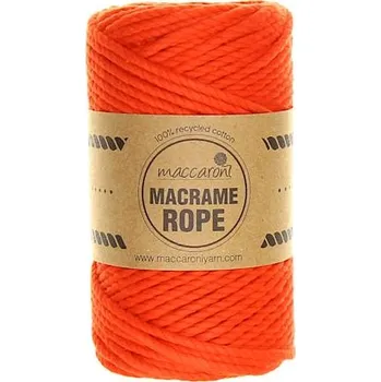 Příze Maccaroni Rope 4 mm sytě oranžová 407