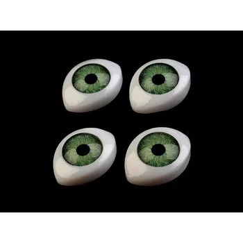 Plastové oči k nalepení 12x17mm, barva 3 zelenkavá
