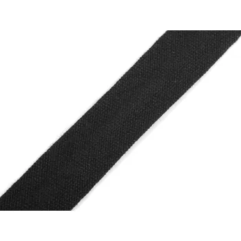Šikmý proužek bavlněný šíře 15 mm zažehlený, barva Černá
