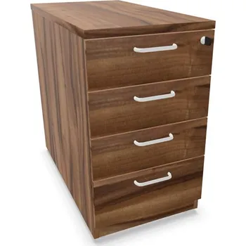 Zásuvkový kontejner Kontejner přístavný, 4 zásuvky, barva ořech, v x š x h: 740 x 430 x 800 mm