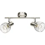 Globo 54809-2 TEXAS - Stropní bodové svítidlo, stříbrná barva, 2 x E14 (Stropní kovová bodovka, na 2 žárovky)