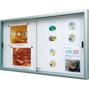 Vnitřní vitrína 'Classique', 1050 x 1800 mm, zadní stěna plech, rám eloxovaný hliník