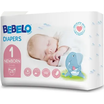 jednorázová plena BEBELO Care Diapers Newborn 1 dětské pleny 28 ks