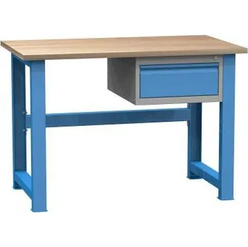 Dílenský stůl Dílenský stůl, d x h x v: 1200x700x827 mm, barva modrá RAL5012, 1 zásuvka