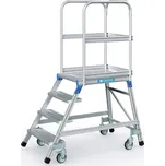 Plošinový žebřík, výška plošiny 960 mm, 4 stupně z rýhovaného hliníku