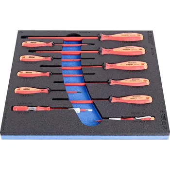 Skříňka na nářadí Sada izolovaných plochých šroubováků VDETBI, UNIOR – 11 dílů