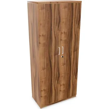 Policová skříň Kancelářská skříň - dveře dvoukřídlé, v x š x h: 1895 x 800 x 445 mm, barva ořech