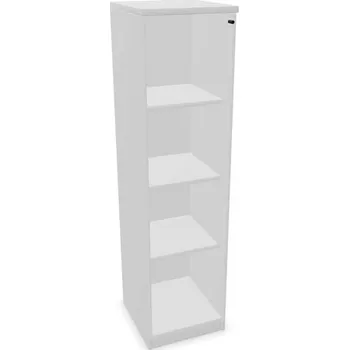 Policová skříň Kancelářská skříň - dveře jednokřídlé prosklené, v x š x h: 1545 x 400 x 445 mm, barva světle šedá