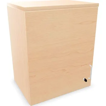 Policová skříň Kancelářská skříň - dveře jednokřídlé, nástavec, v x š x h: 740 x 600 x 445 mm, barva javor