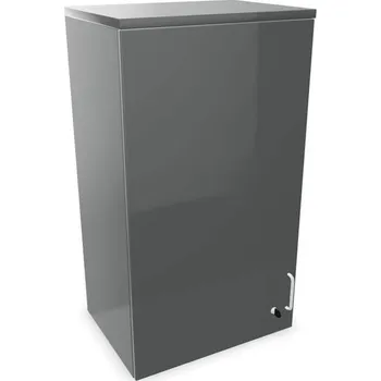 Policová skříň Kancelářská skříň - dveře jednokřídlé, nástavec, v x š x h: 1070 x 600 x 445 mm, barva tmavě šedá