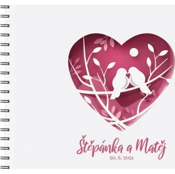 Fotoalbum Svatební fotoalbum ptáčci v srdci - A4 - 20 listů + doprava zdarma
