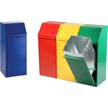 Odpadkový koš Sada 4 nádob pro tříděný odpad (žlutá, modrá, zelená, červená), objem 4x70 l