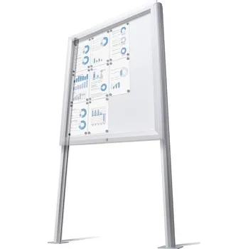 Sloupky pro venkovní vitrínu Premium, s patkou, výška 2000 mm, bal. 2 ks