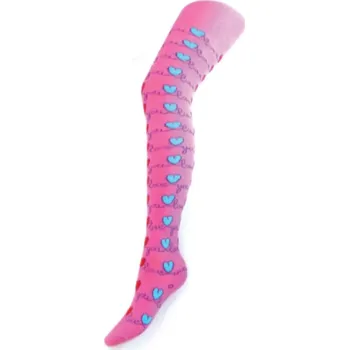 Dětské bavlněné punčocháče New Baby růžové I love you, vel. 128 (7-8 let)