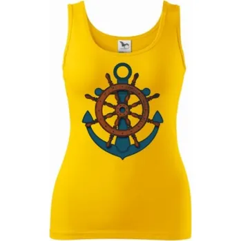 Kvalitní dámské tílko s kotvou a kormidlem, Velikost: XS, Barva: zelená