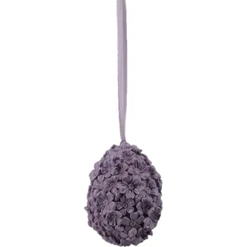 Dekorace fialové vejce z květů - Ø 5*7 cm