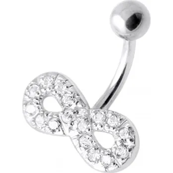 Piercing Šperky4U Stříbrný piercing do pupíku - nekonečno - BP01021-C