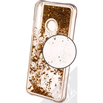 Pouzdro na mobilní telefon 1Mcz Liquid Diamond Sparkle ochranný kryt s přesýpacím efektem třpytek pro Huawei P40 Lite E zlatá (gold)