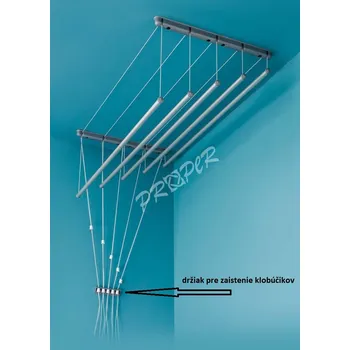 PROPER Držák pro zajištění kloboučků na stropní sušák ALU 7 tyčí (Náhradní díl - Plastový držák pro zajištění kloboučků na stěnu pro 7-šňůrový stropní hliníkový sušák)