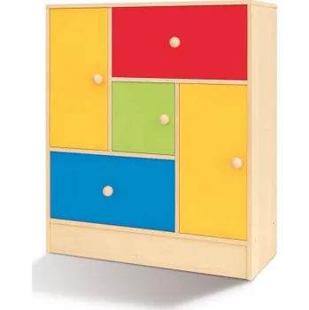 Dětská skříň Duhová skříňka - 5 boxů, model 3 Bříza