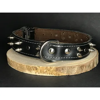 Obojek pro psa Palkar obojek z kůže hlazenice pro psy zdobený hroty 60 cm x 30 mm černý (Palkar obojek z kůže hlazenice pro psy zdobený hroty 60 cm x 30 mm černý)