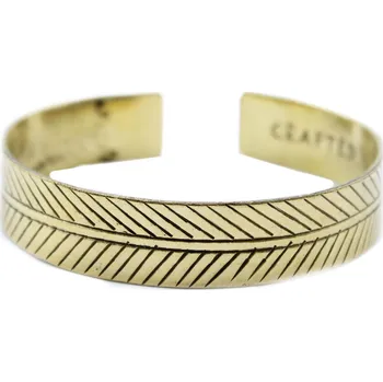 Náramek AWGifts Mosazný Tibetský náramek - Tribal list - široký