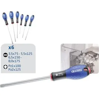 Šroubovák Tona Expert E160903 6dílná sada šroubováků plochý/Pz