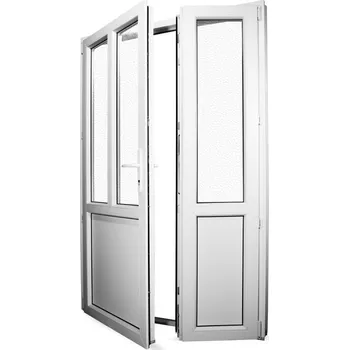 Vchodové dveře SkladOken.cz 138x208 cm Bílé | Levé | Neprůhledné sklo činčila