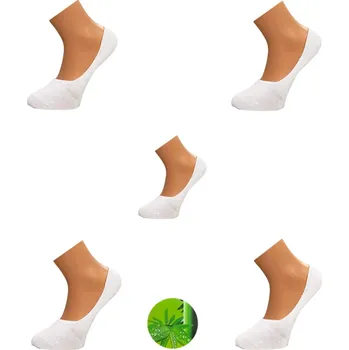 Pánské ponožky ZM Pánské bambusové ťapky - Bilé (5 parů v balení ) Barva: Bílá, Velikost: 43-46