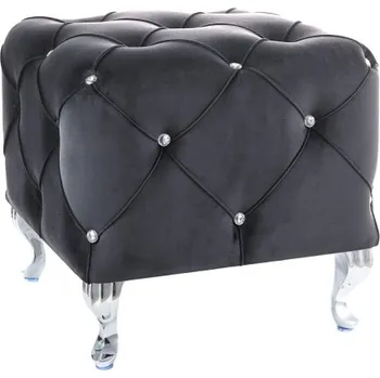 Taburet Taburet čtvercový černý HESTIA K VELVET