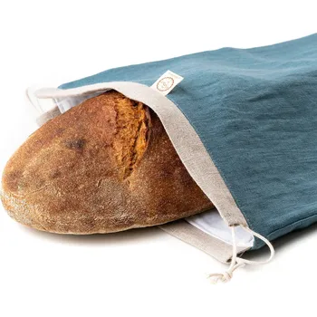 Sáček na potraviny CHLEBOVKA - PYTLÍK NA CHLEBA PETROLEJOVÝ BAGYDESIGN BAGYDESIGN