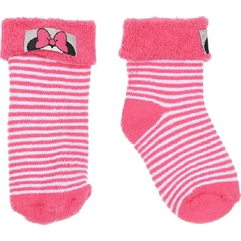 Disney Minnie Mouse růžové pruhované dívčí ponožky Velikost: 56/58