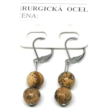 Náušnice Jaspis obrázkový - naušnice s chir. ocelí