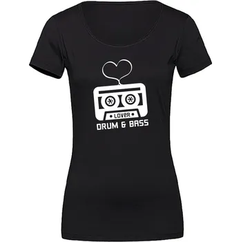 Dámské tričko DNBMARKET.CZ Dámské tričko VALENTÝN 2020 (2) Velikost: M, Barva: Černá - Design 2