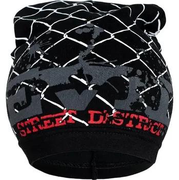 Kojenecká čepice Jarní dětská čepička New Baby s nápisem černá, vel. 104 (3-4r)