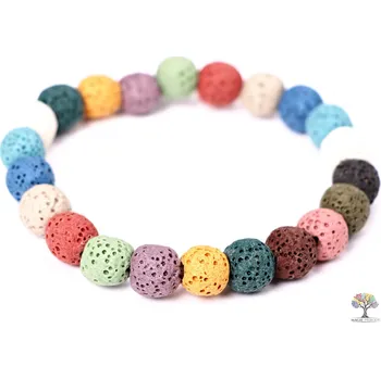 Náramek Magieprirody.cz Náramek Láva MIX - 8 mm kuličky #191 - z přírodních kamenů - dobarven