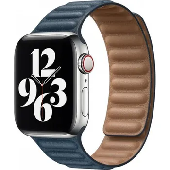 Řemínek na hodinky Originální Apple řemínek kožený tah pro Apple Watch 42mm / 41mm / 40mm / 38mm - S/M - baltsky modrý